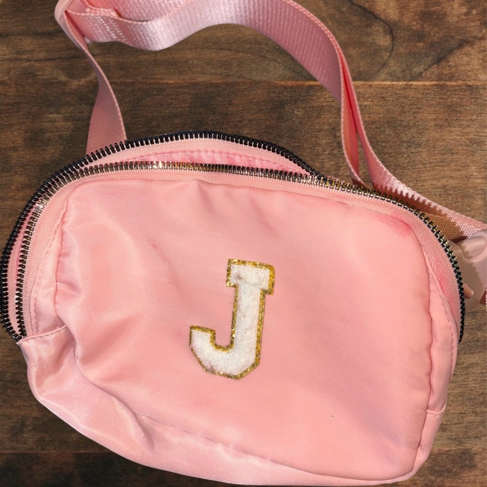 Pink Kids Crossbody Bag with Initial J